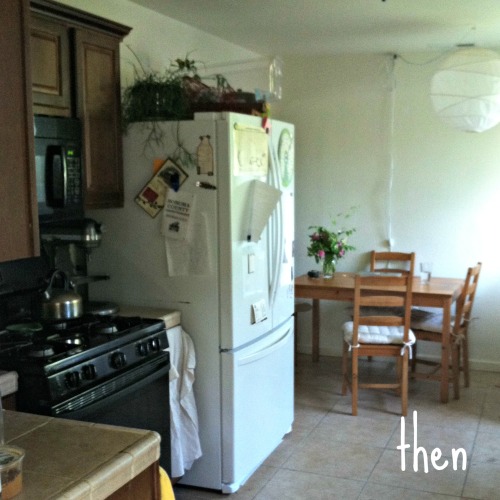 kitchen with stove, then
